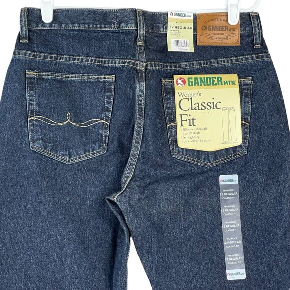 Gander Mountain Women's Blue Denim Jeans 12R Classic Fit Straight Leg Cotton NWT - Picture 4 of 12